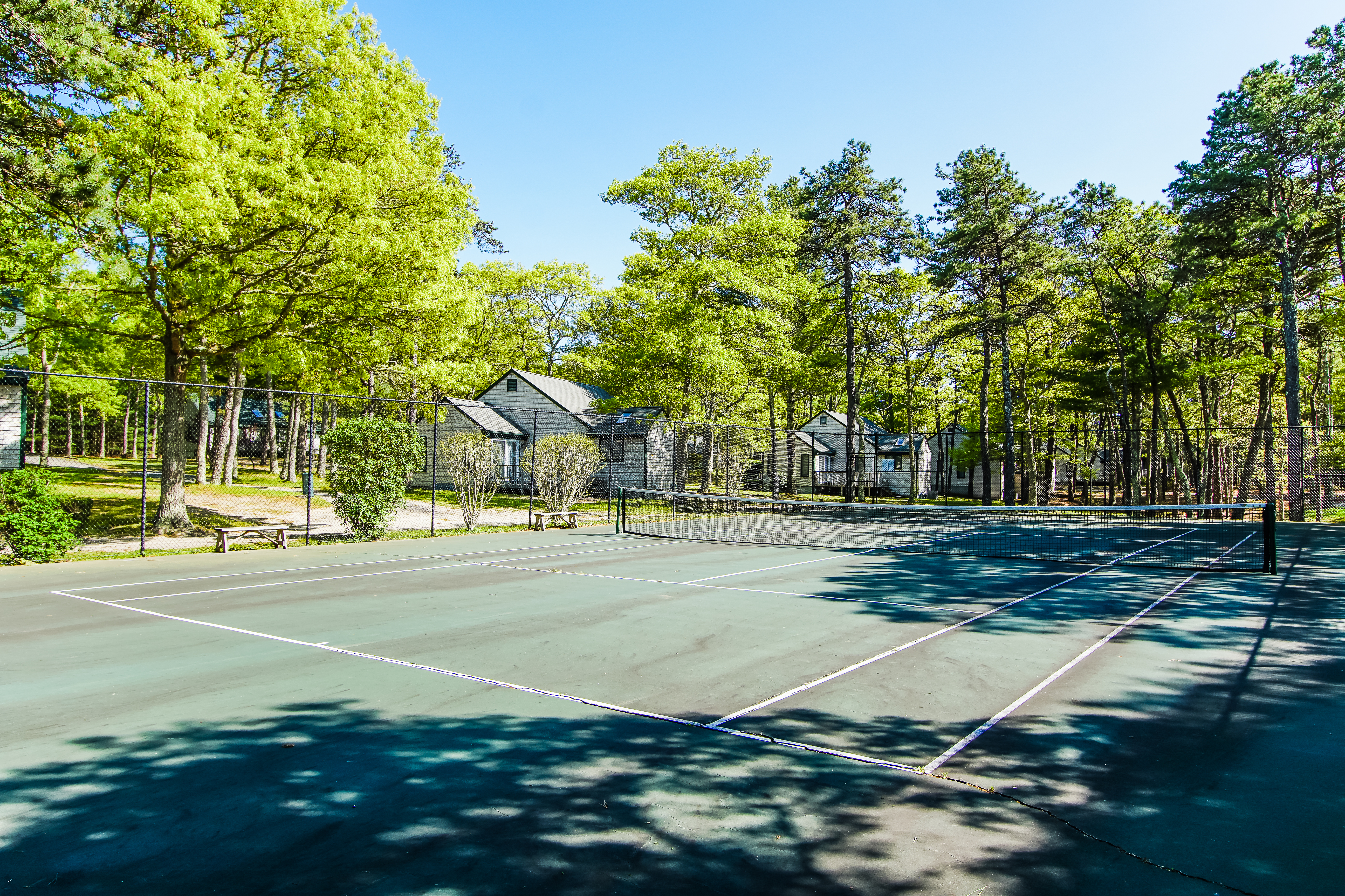 Tennis courts available at VRI's Cape Cod Holiday Estates in Massachusetts.